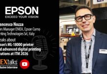 Francesco Nozza talks about Epson’s ML-18000 printer and advanced digital printing solutions at ITM